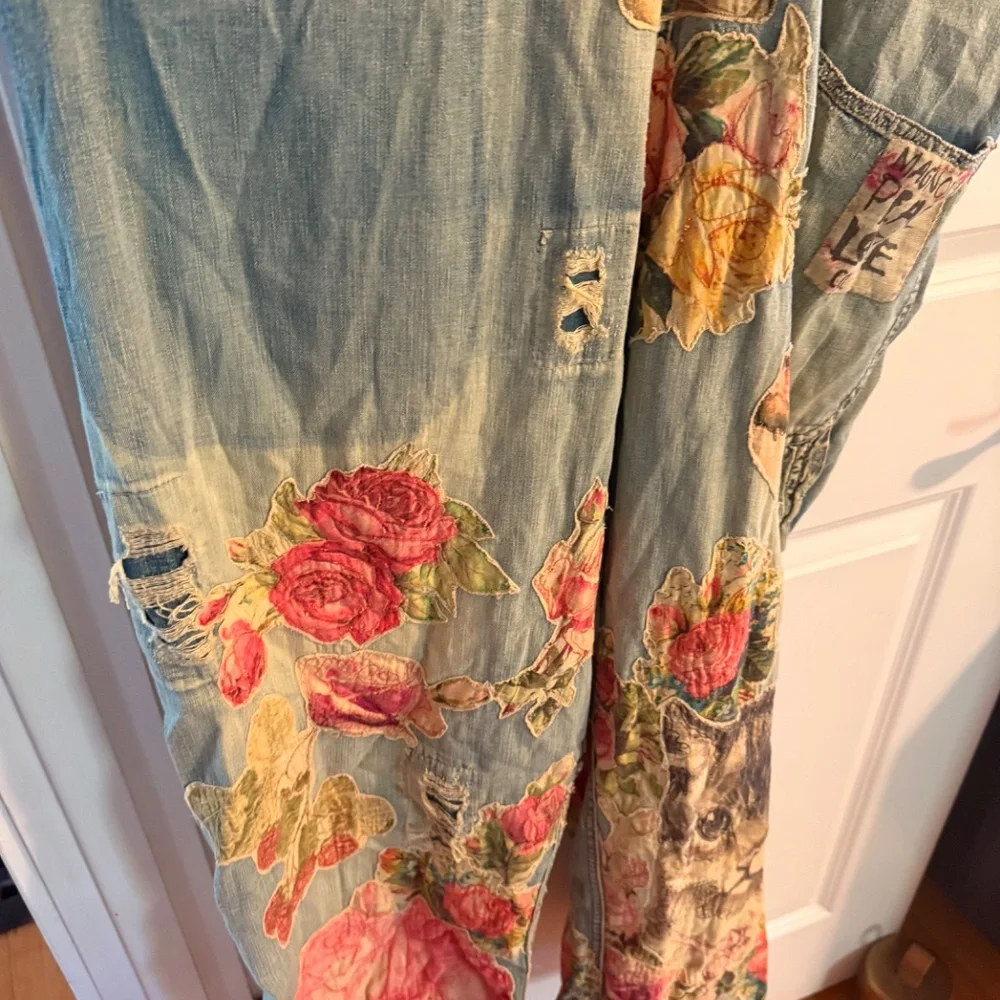 Magnolia Pearl "Floral Kitty" Overalls - Brand New! - Picture 13 of 15
